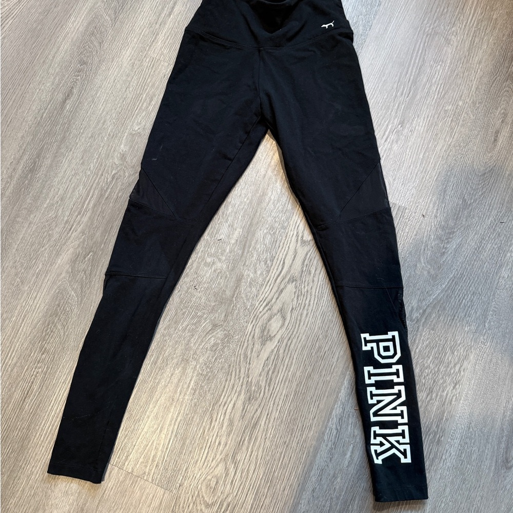 PINK Victoria's Secret Black Leggings with panelling